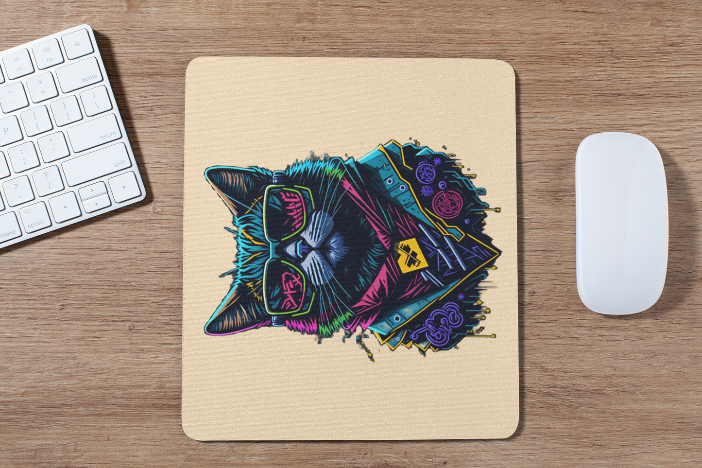 FOMO Fashions graffiti cat mouse pad variant two with street art illustration