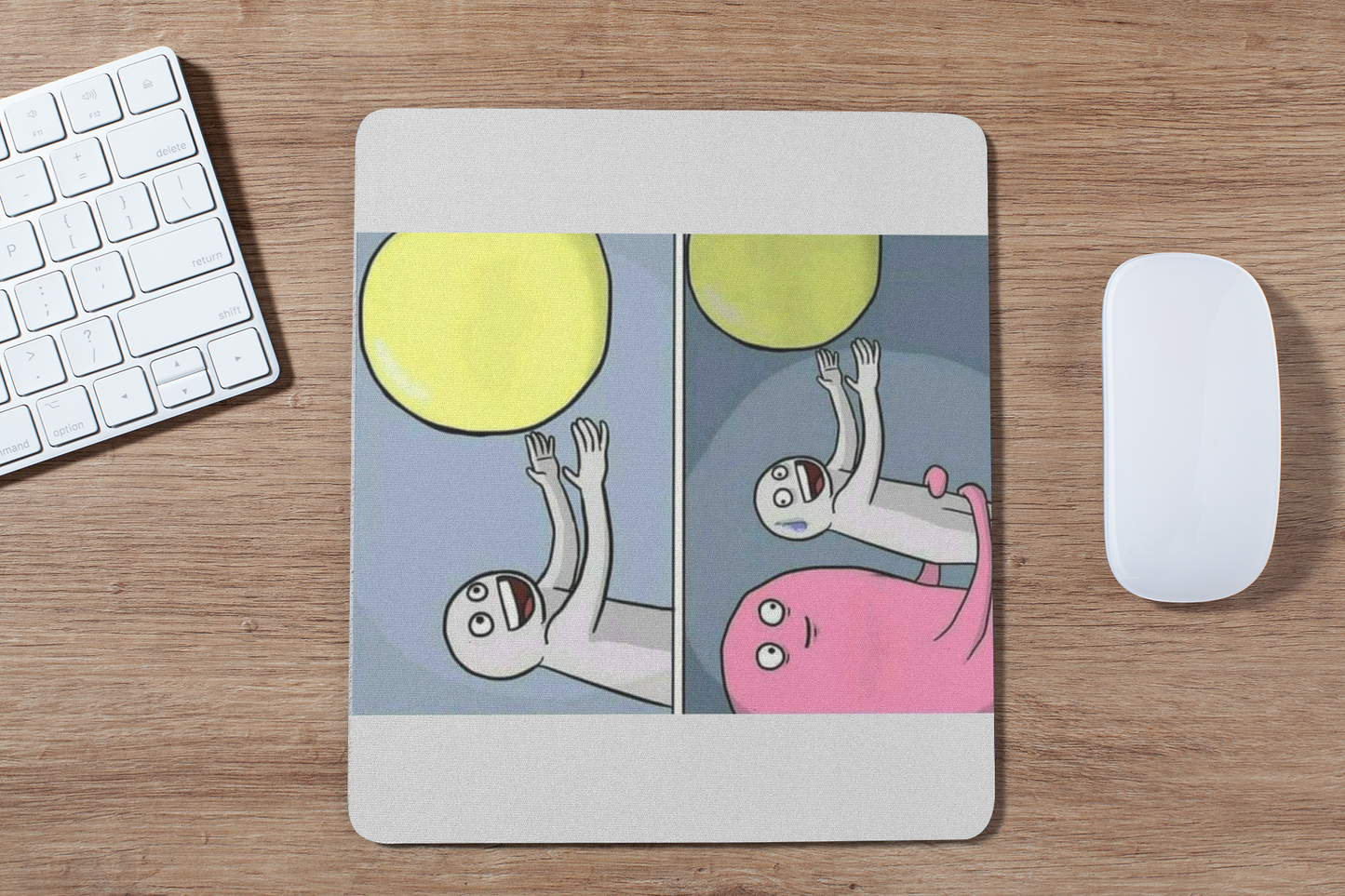 Holding back guy mouse pad