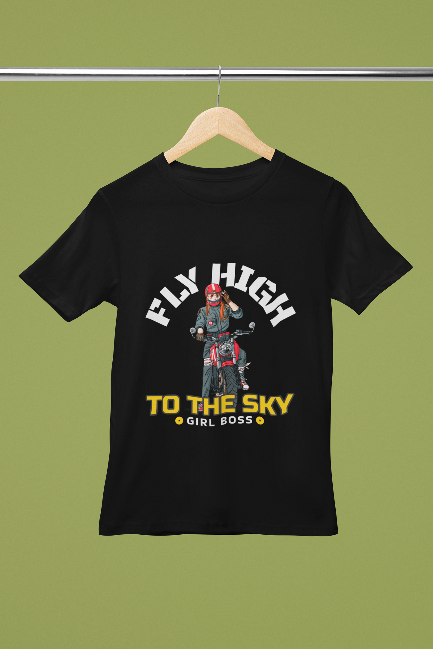 Unisex Fly High Graphic Printed Round Neck Cotton T Shirt