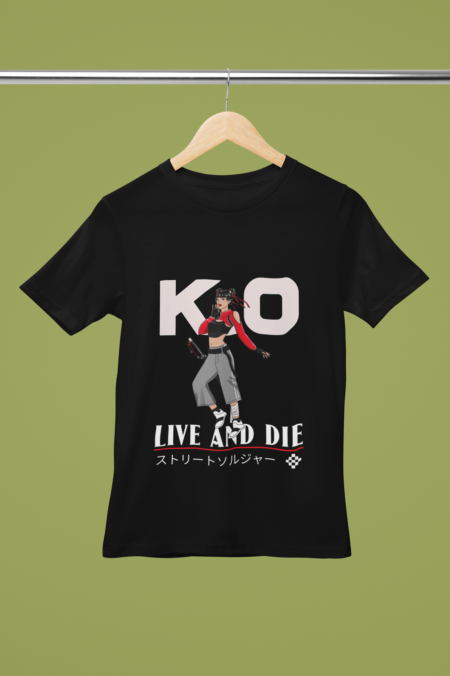 Unisex K.O Live and Die Graphic Printed Round Neck Cotton T Shirt