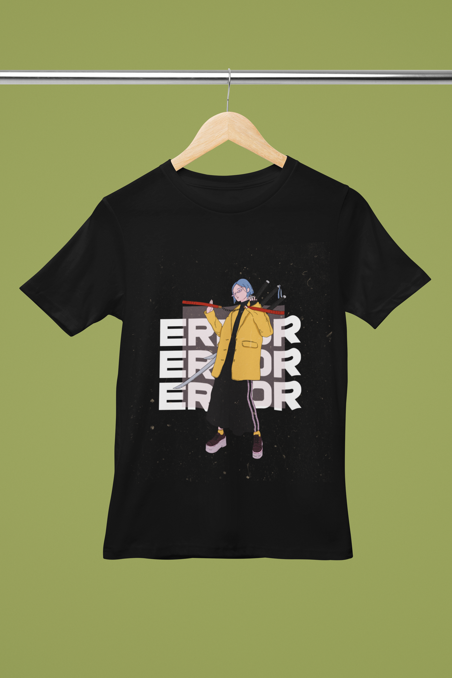 Unisex Error Graphic Printed Round Neck Cotton T Shirt