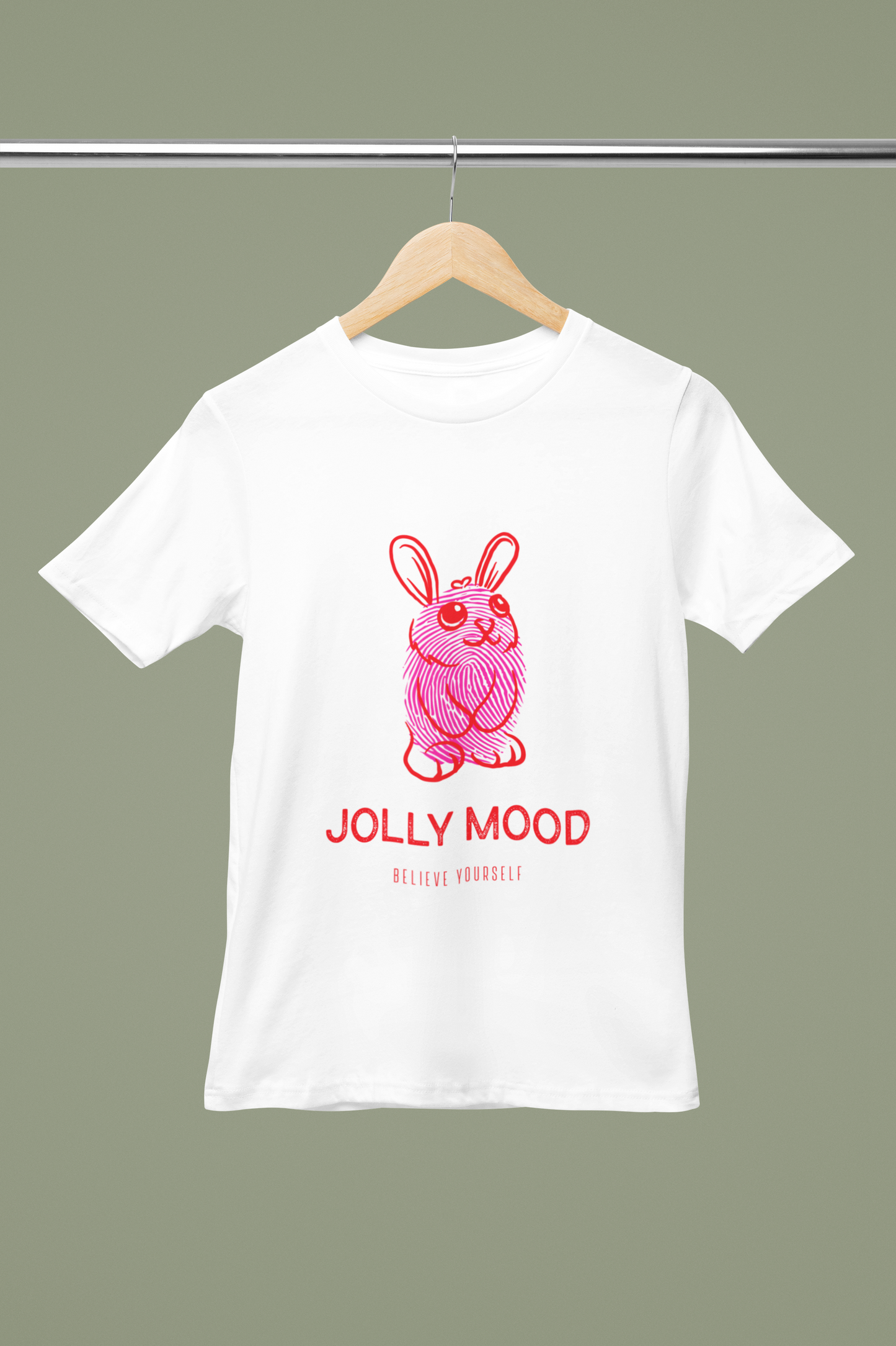FOMO Fashions The Incobit T Shirt hanger mockup featuring edgy character illustration