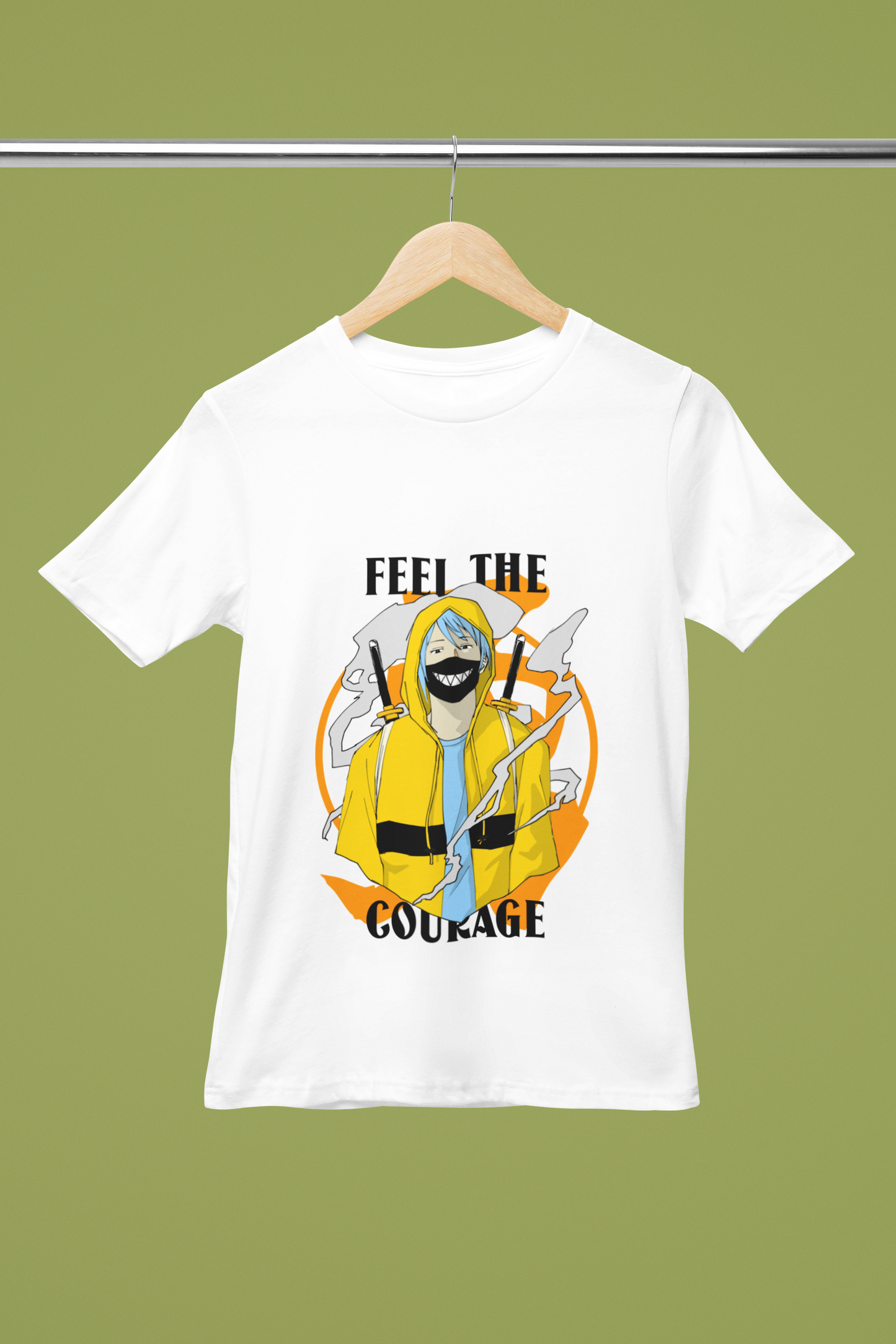 Unisex Feel the Courage Graphic Printed Round Neck Cotton T Shirt