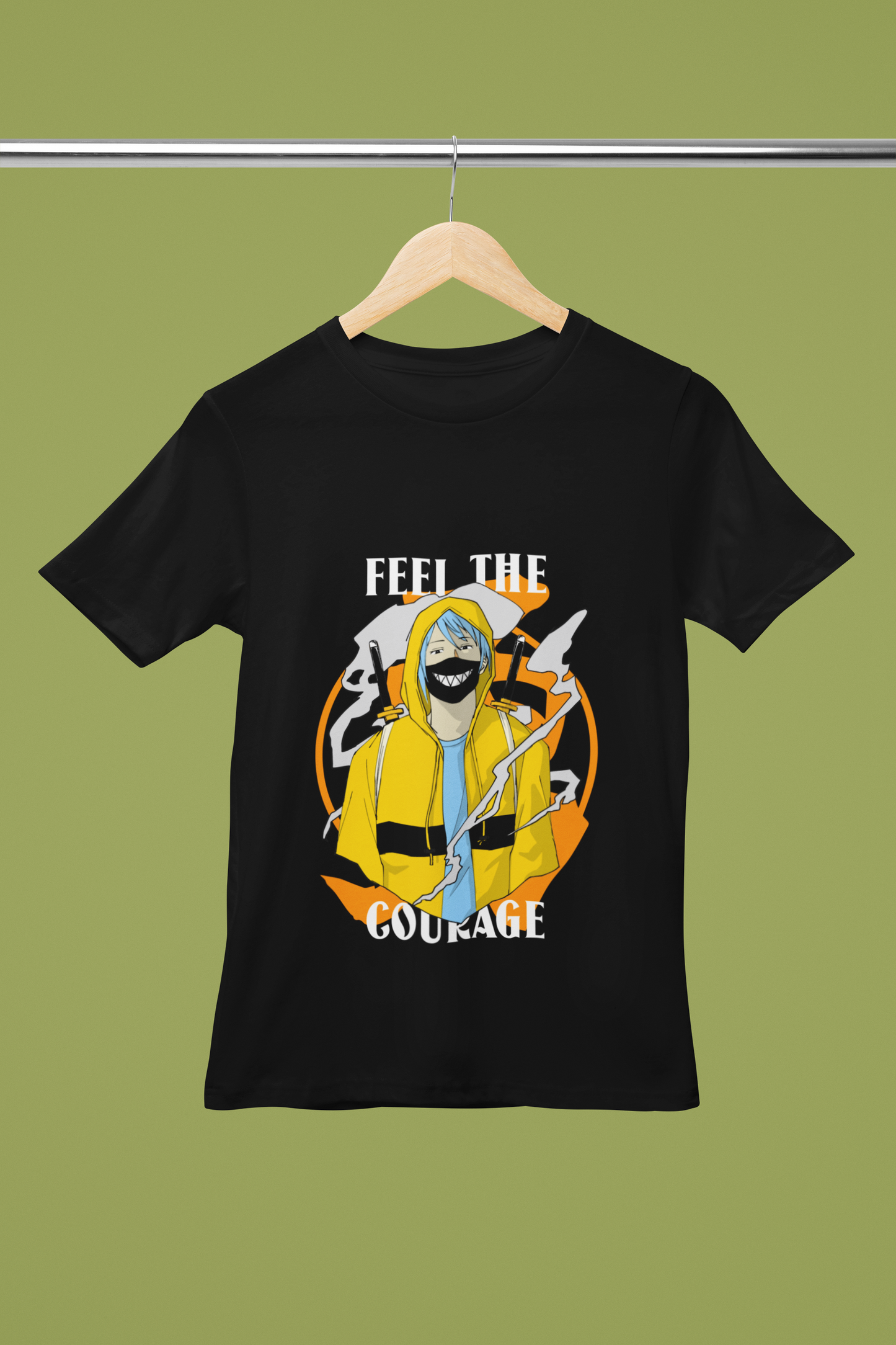 Unisex Feel the Courage Graphic Printed Round Neck Cotton T Shirt