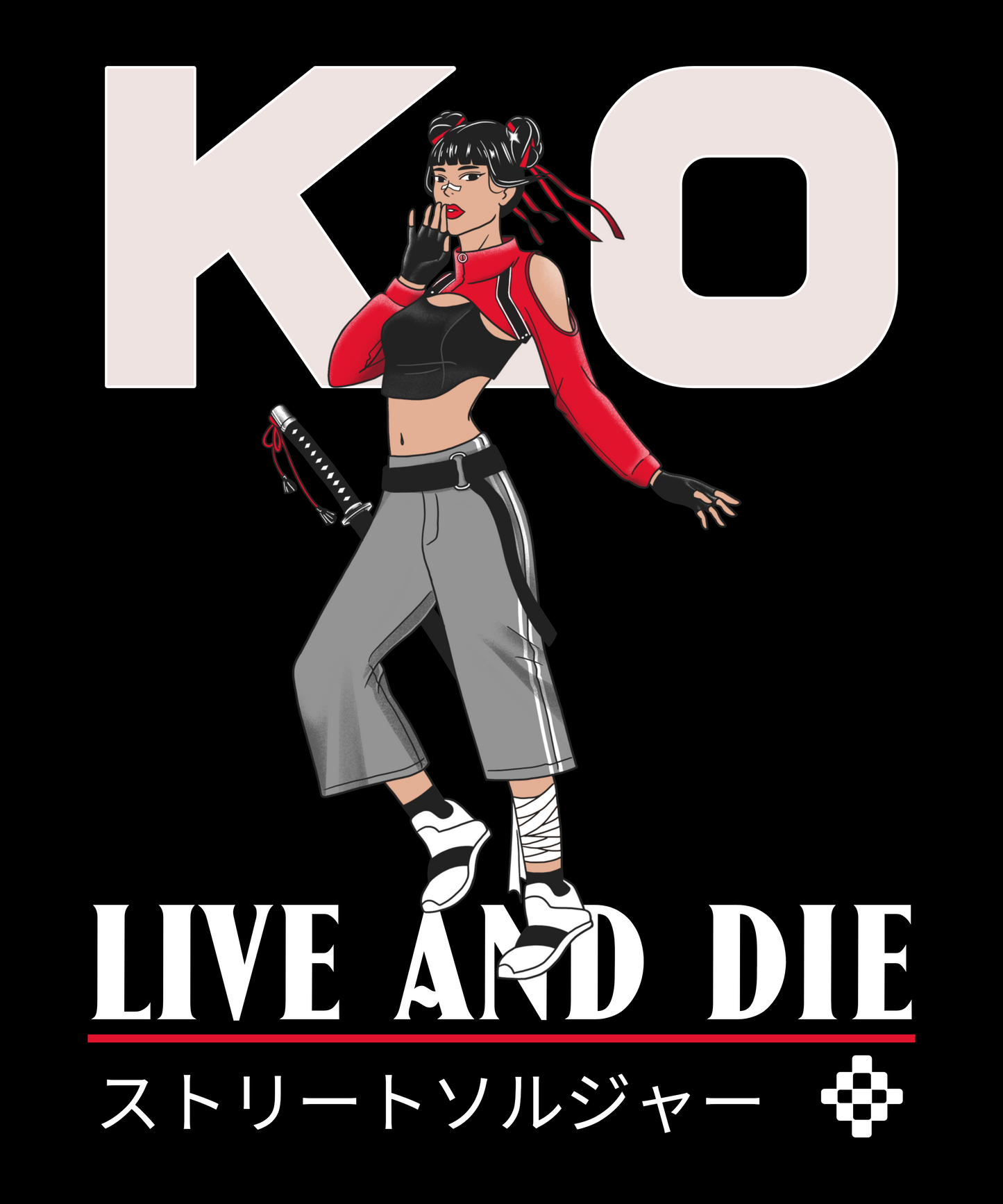Unisex K.O Live and Die Graphic Printed Round Neck Cotton T Shirt