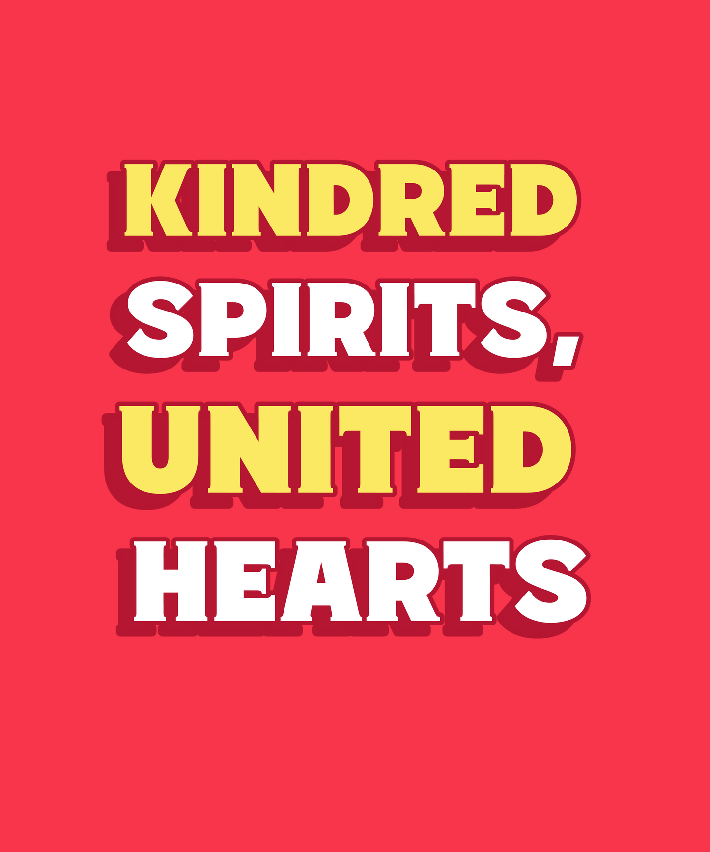 Kind Spirits quote graphic mockup on polyester tee for BFF day design by FOMO Fashions