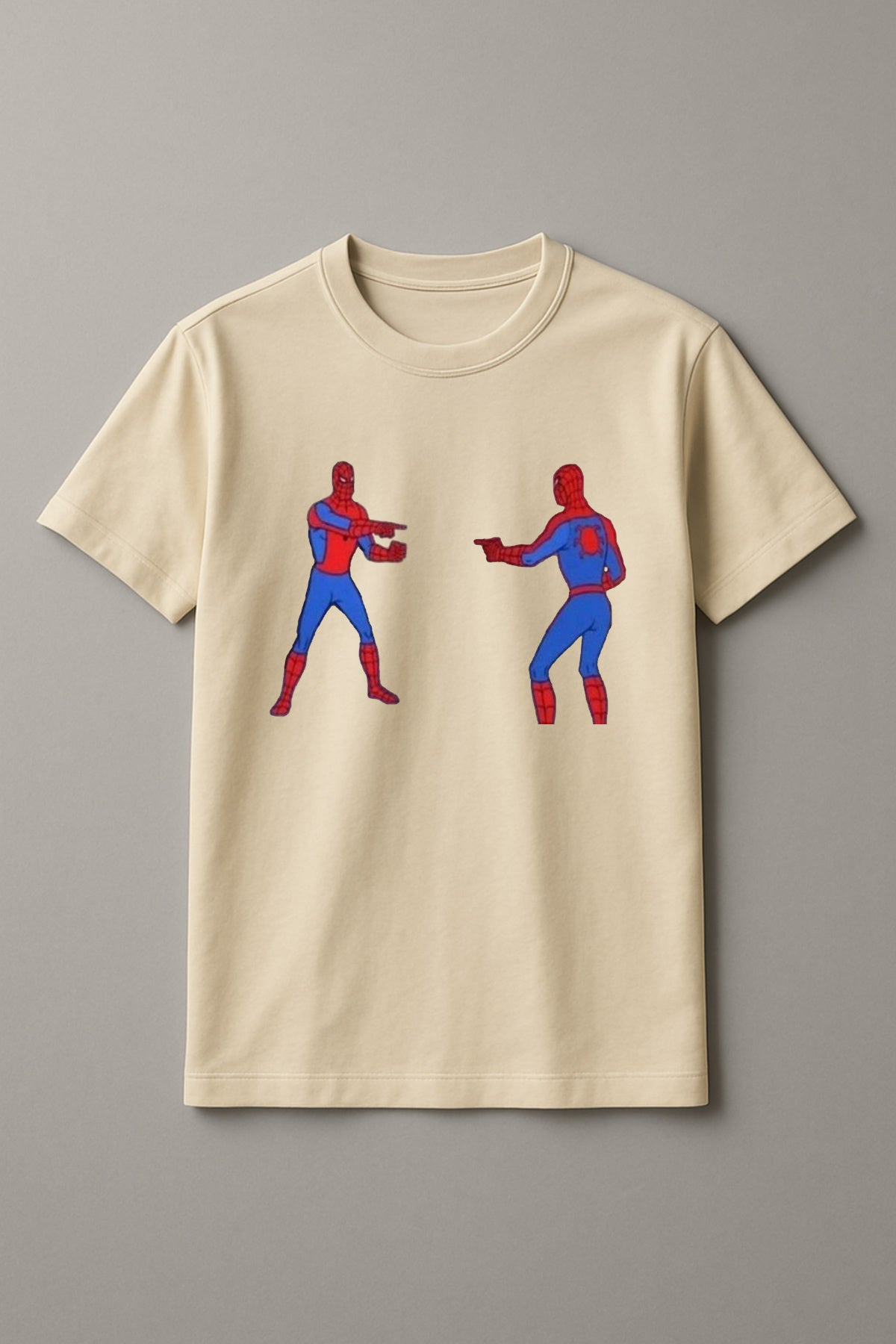 Unisex Double Spiderman Graphic Printed Round Neck Cotton T Shirt