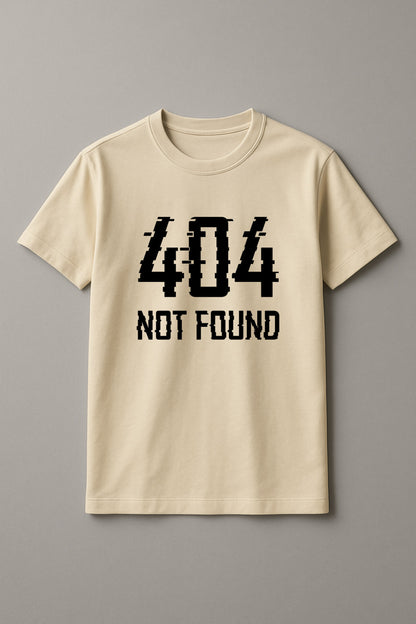 Unisex 404 Error Graphic Printed Round Neck Cotton T Shirt