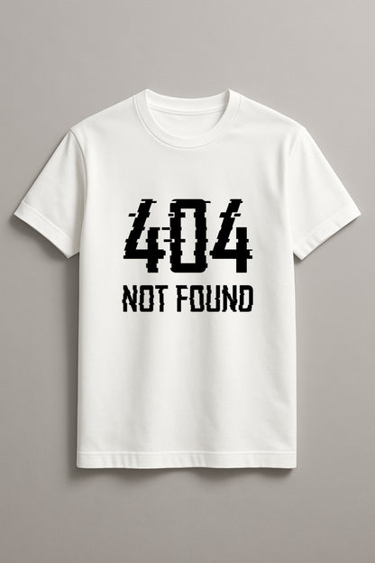 Unisex 404 Error Graphic Printed Round Neck Cotton T Shirt
