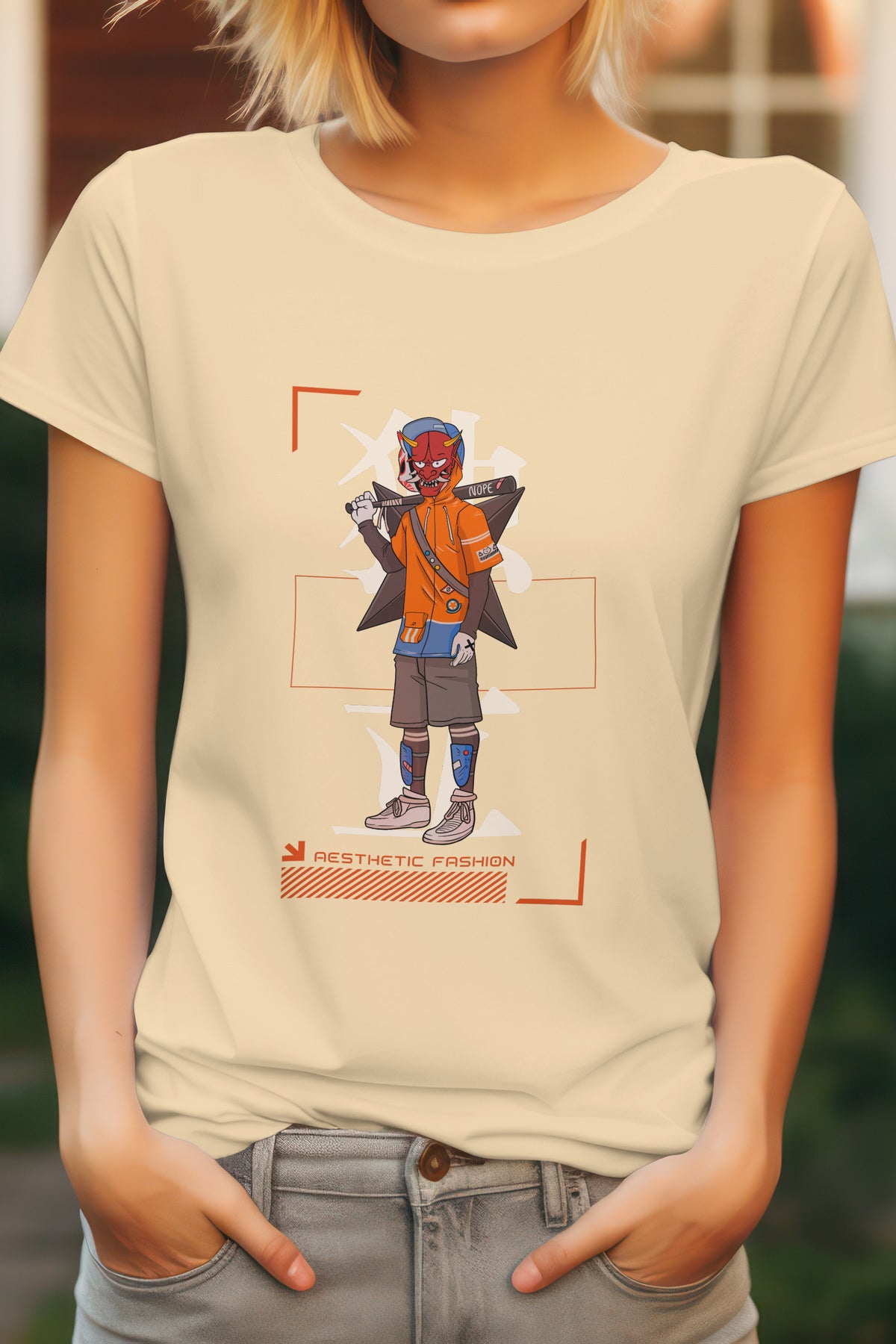 Unisex Aesthetic Fashion Graphic Printed Round Neck Cotton T Shirt