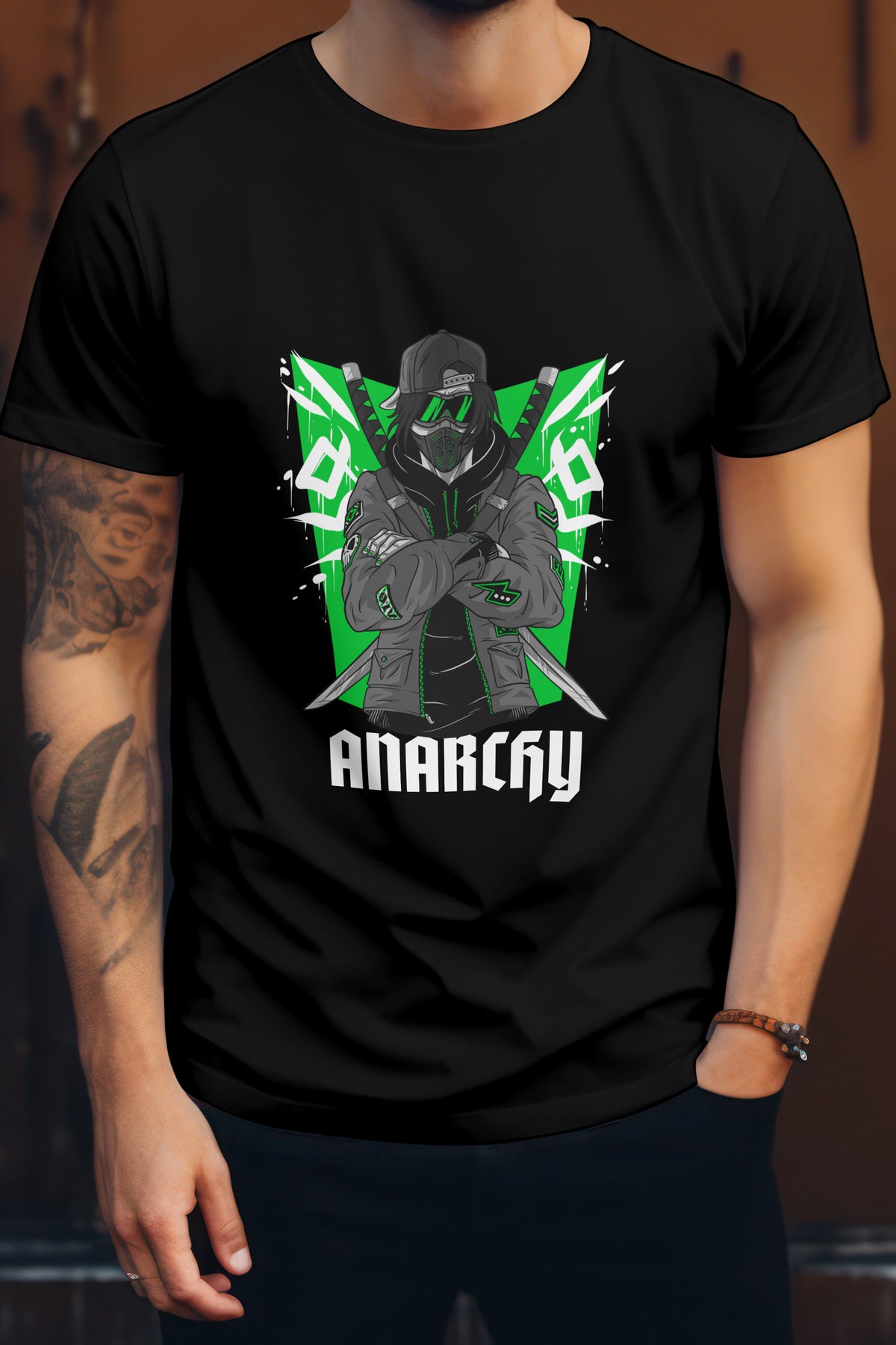 Unisex Anarchy Graphic Printed Round Neck Cotton T Shirt