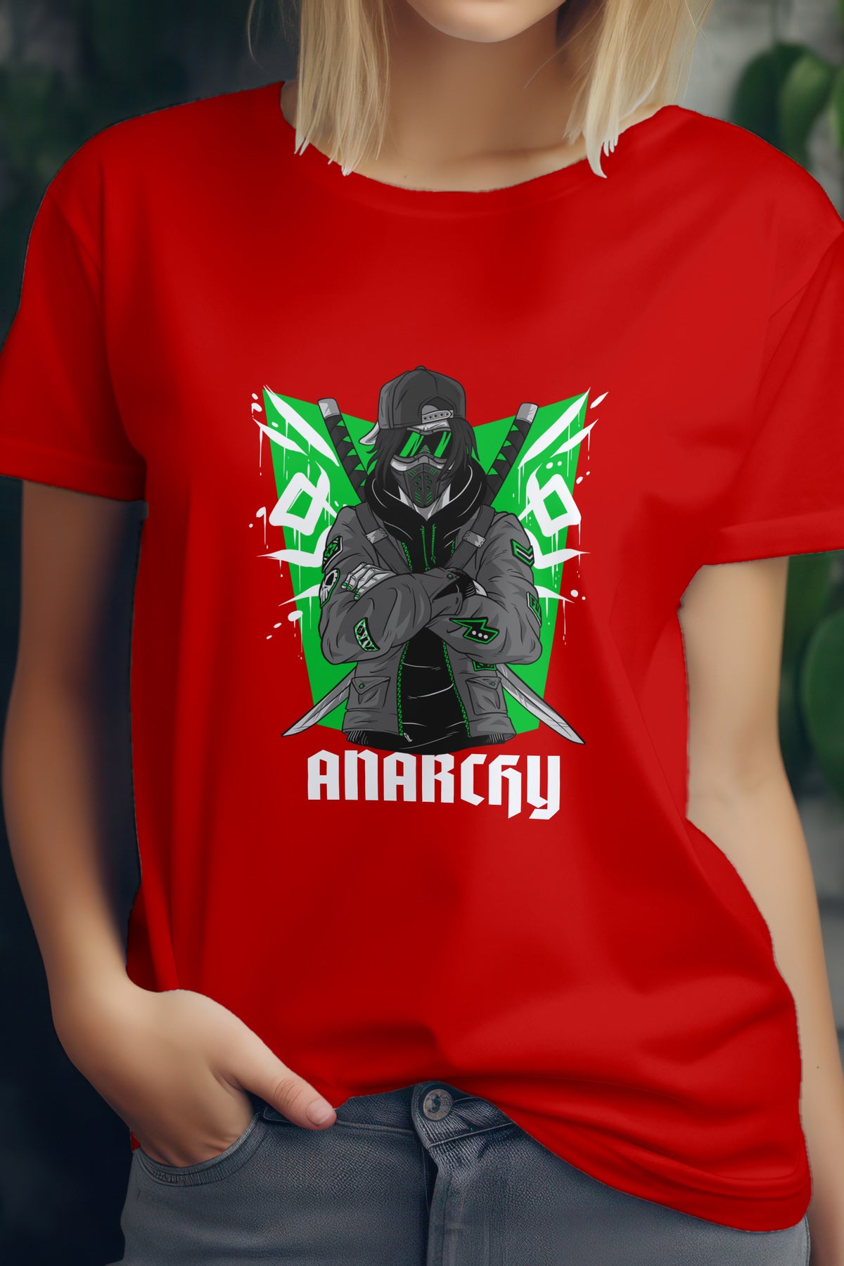 Unisex Anarchy Graphic Printed Round Neck Cotton T Shirt