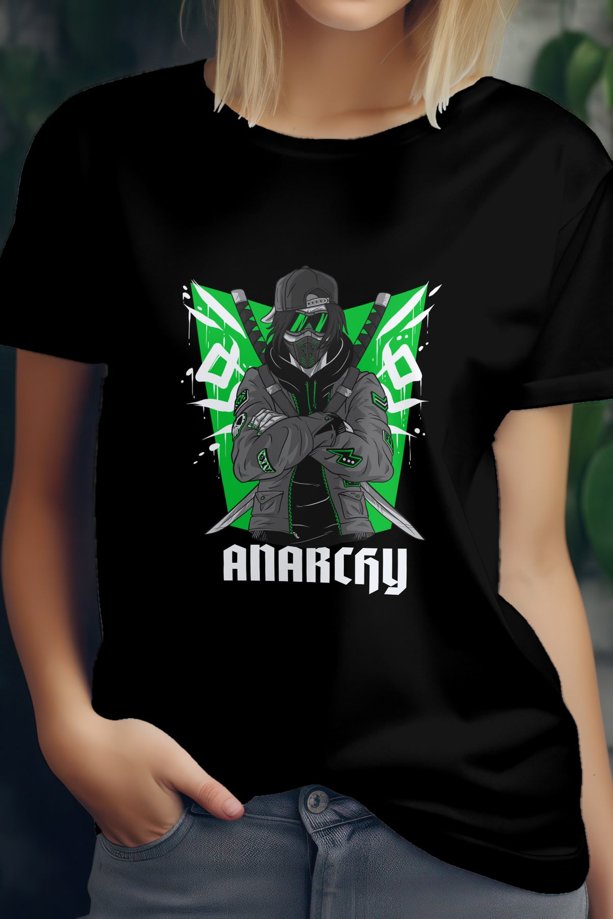 Unisex Anarchy Graphic Printed Round Neck Cotton T Shirt
