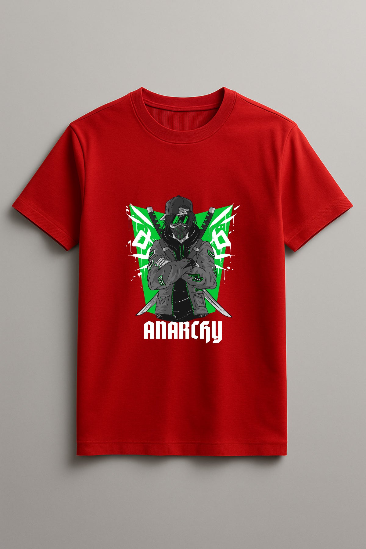 Unisex Anarchy Graphic Printed Round Neck Cotton T Shirt