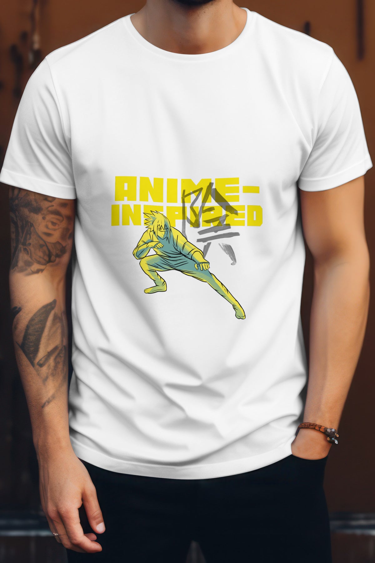 Unisex Anime Inspired Graphic Printed Round Neck Cotton T Shirt