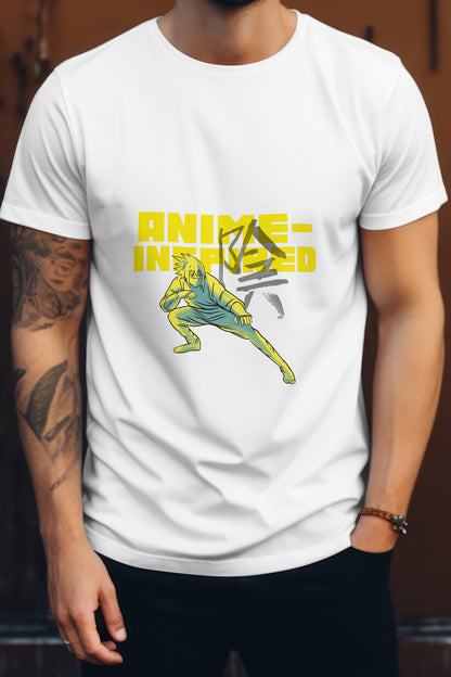 Unisex Anime Inspired Graphic Printed Round Neck Cotton T Shirt