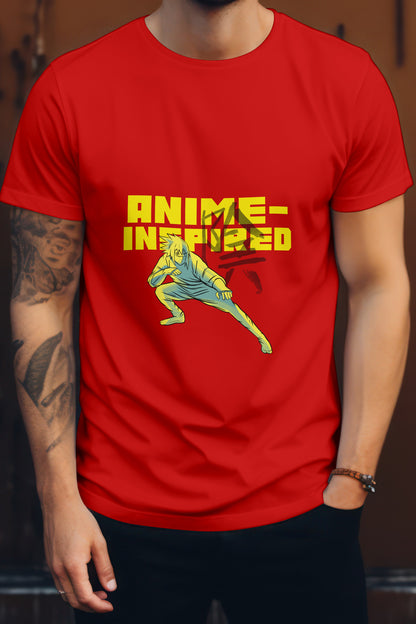 Unisex Anime Inspired Graphic Printed Round Neck Cotton T Shirt