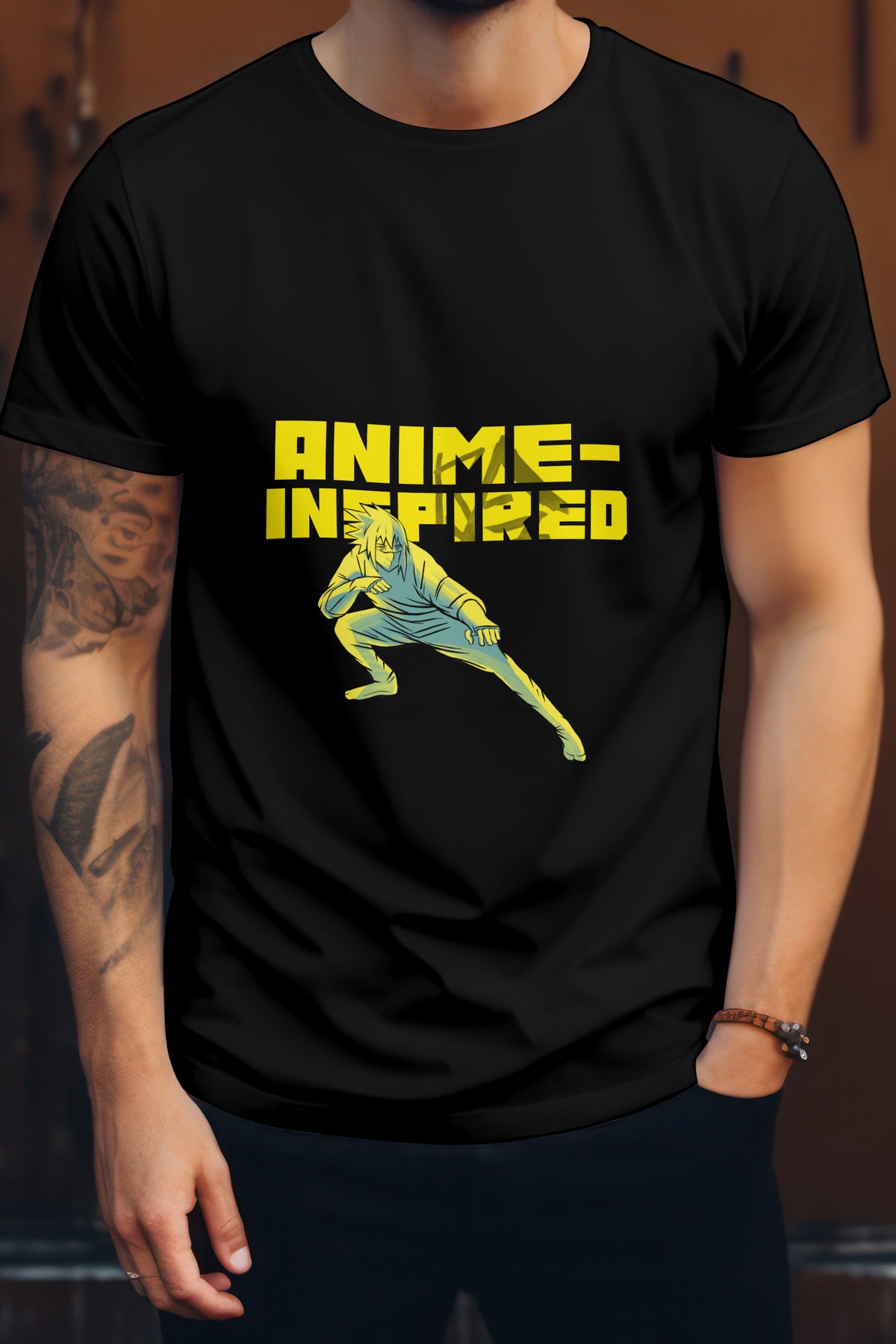 Unisex Anime Inspired Graphic Printed Round Neck Cotton T Shirt