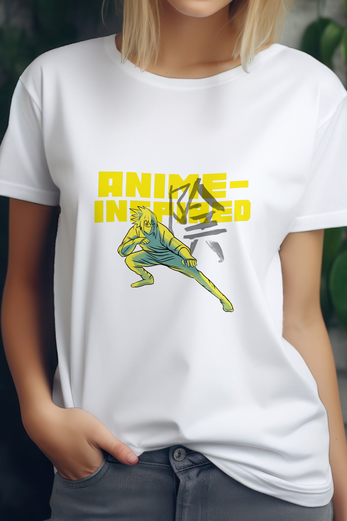 Unisex Anime Inspired Graphic Printed Round Neck Cotton T Shirt