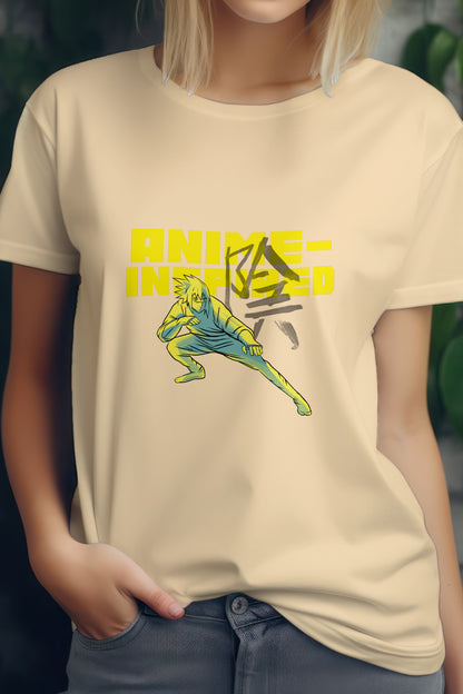 Unisex Anime Inspired Graphic Printed Round Neck Cotton T Shirt
