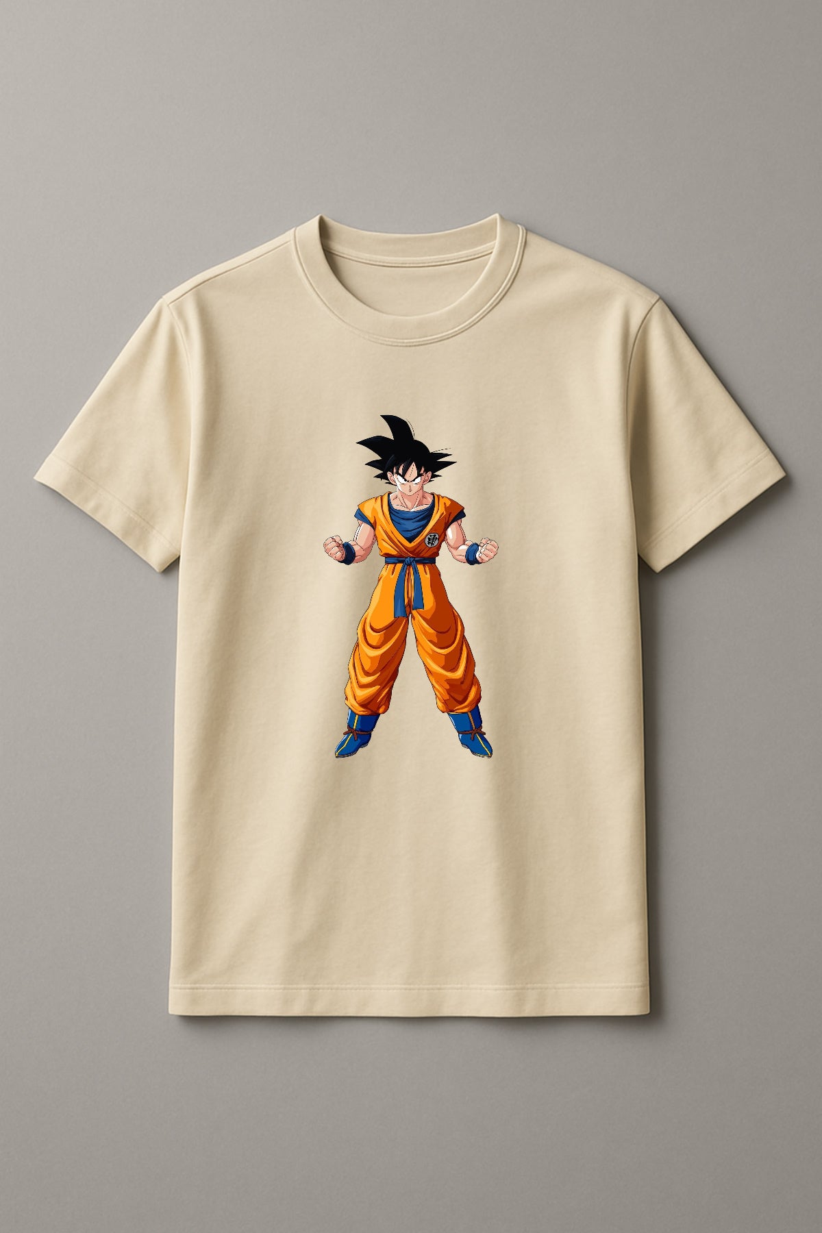 Unisex Determined Goku Graphic Printed Round Neck Cotton T Shirt