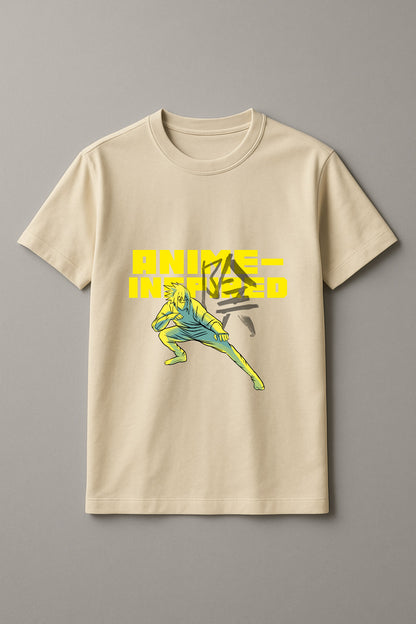 Unisex Anime Inspired Graphic Printed Round Neck Cotton T Shirt