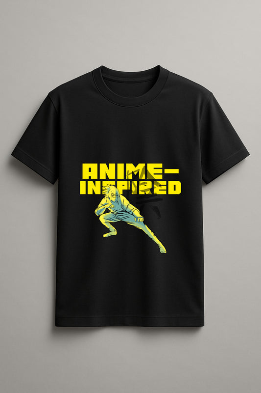 Unisex Anime Inspired Graphic Printed Round Neck Cotton T Shirt