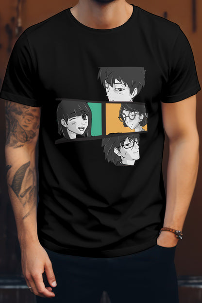 Unisex People Graphic Printed Round Neck Cotton T Shirt