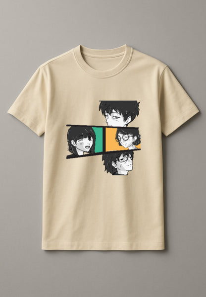 Unisex People Graphic Printed Round Neck Cotton T Shirt