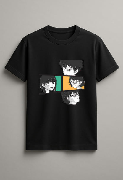Unisex People Graphic Printed Round Neck Cotton T Shirt