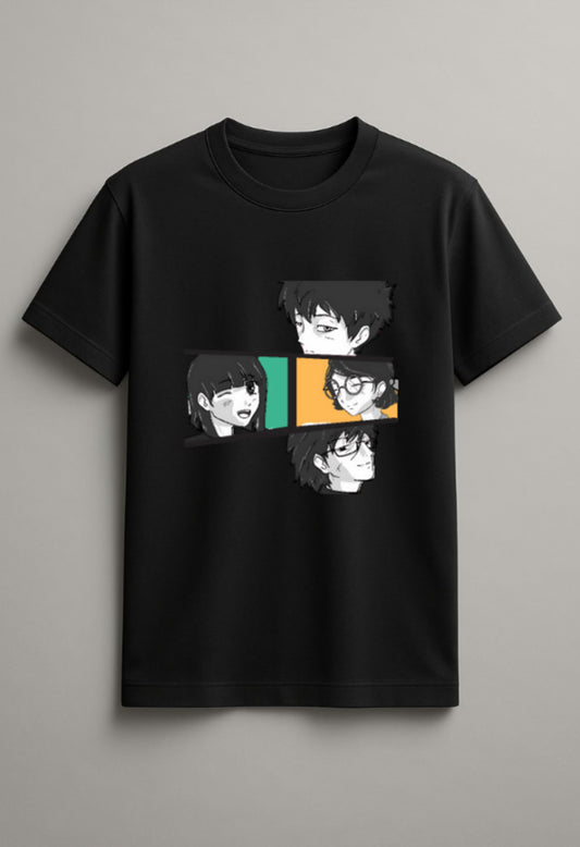 Unisex People Graphic Printed Round Neck Cotton T Shirt