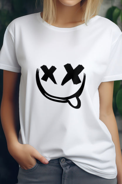 Unisex Fun Marshmallow Graphic Printed Round Neck Cotton T Shirt