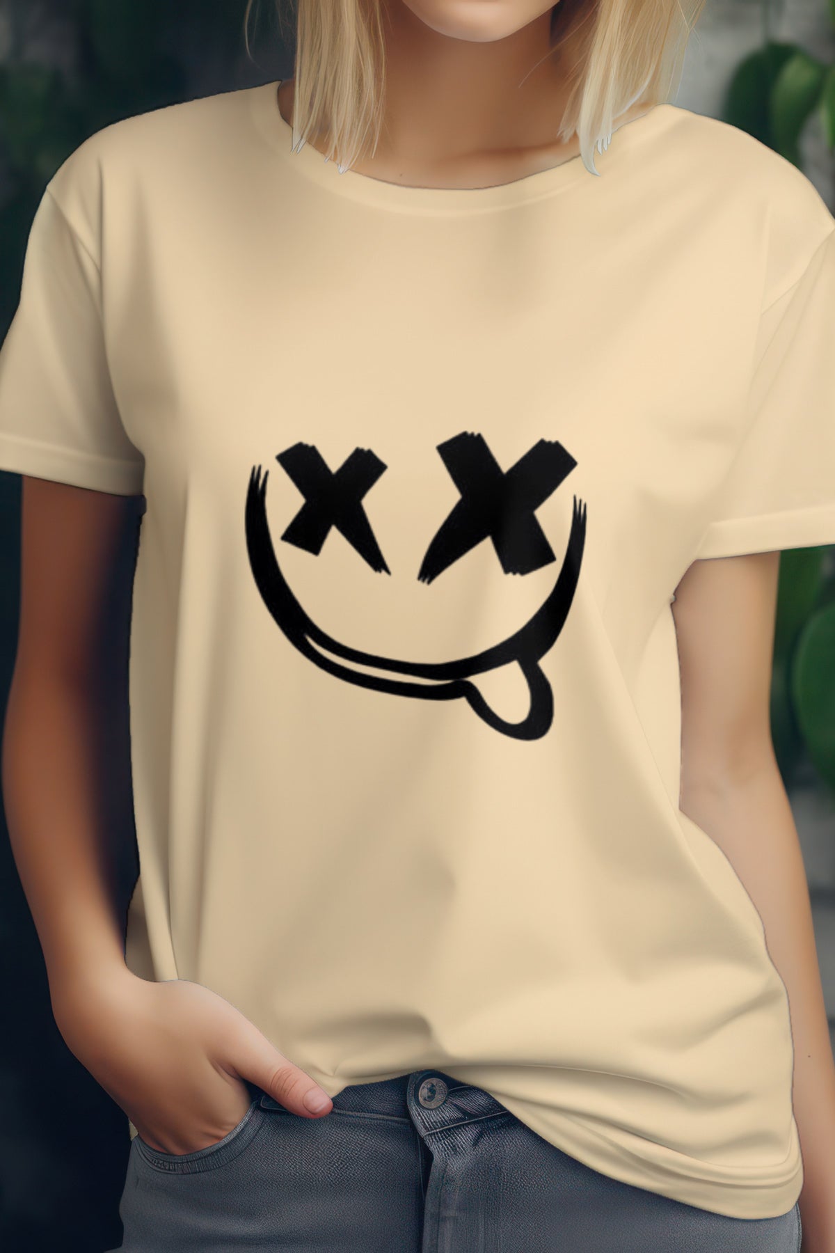 Unisex Fun Marshmallow Graphic Printed Round Neck Cotton T Shirt