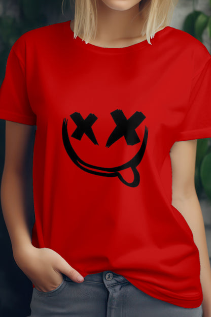 Unisex Fun Marshmallow Graphic Printed Round Neck Cotton T Shirt