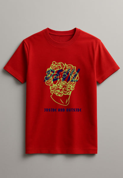 Unisex Devil Inside Graphic Printed Round Neck Cotton T Shirt