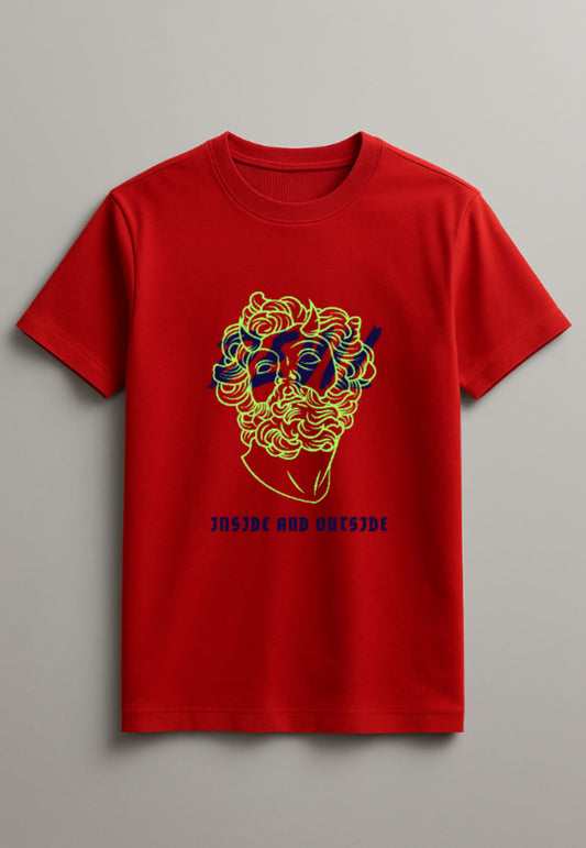 Unisex Devil Inside Graphic Printed Round Neck Cotton T Shirt