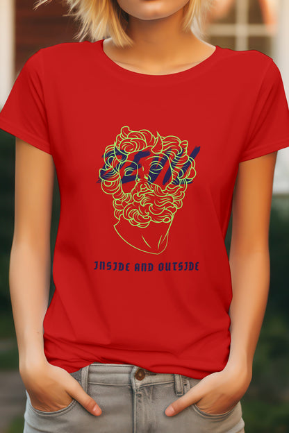 Unisex Devil Inside Graphic Printed Round Neck Cotton T Shirt