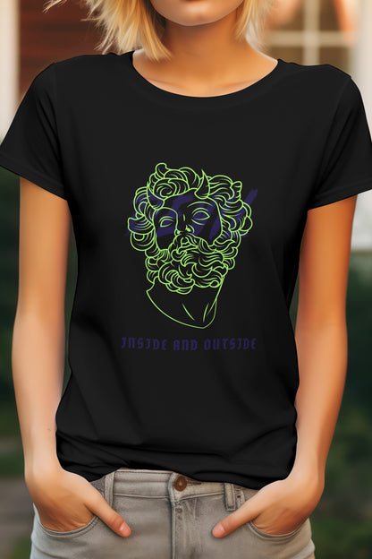Unisex Devil Inside Graphic Printed Round Neck Cotton T Shirt