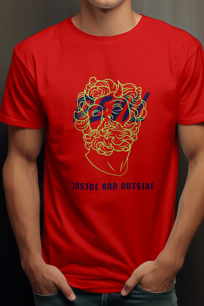 Unisex Devil Inside Graphic Printed Round Neck Cotton T Shirt