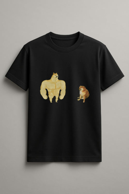 Unisex Cheems Graphic Printed Round Neck Cotton T Shirt