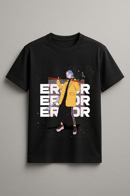 Unisex Error Graphic Printed Round Neck Cotton T Shirt