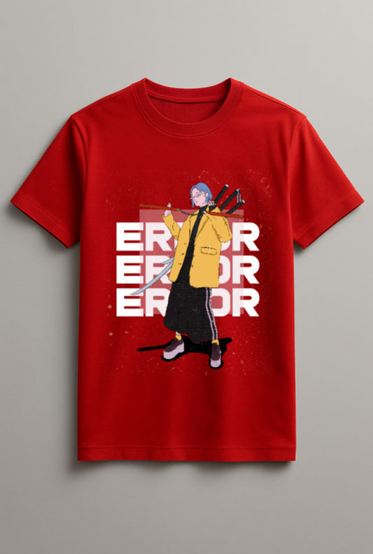 Unisex Error Graphic Printed Round Neck Cotton T Shirt