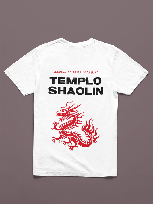 FOMO Fashions The Free Sprit T Shirt back mockup on Comfort Colors tee with dragon emblem graphic