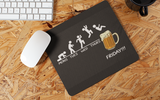 FOMO Fashions beer week mouse pad with beer mug and hops illustration