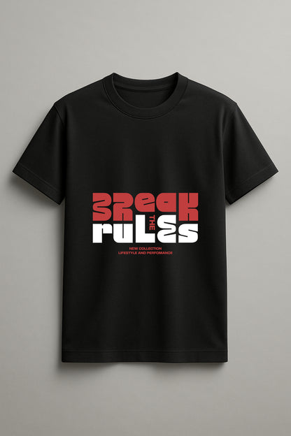 Break The Pulses Graphic Tee Round Neck Cotton