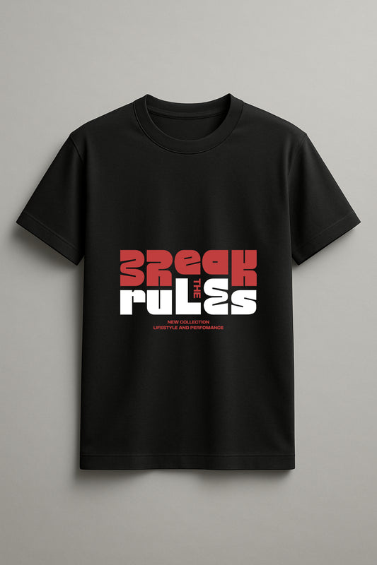 Break The Pulses Graphic Tee Round Neck Cotton