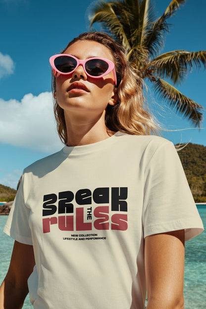 Break The Pulses Graphic Tee Round Neck Cotton