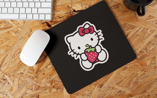 Cat with Strawberry Mousepad