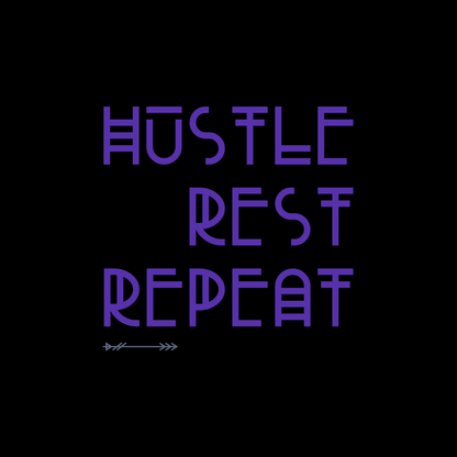 Unisex Hustle, Rest , Repeat Graphic Printed Round Neck Cotton T Shirt
