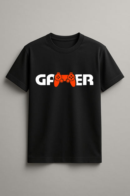 Unisex Joystick Gamer Graphic Printed Round Neck Cotton T Shirt